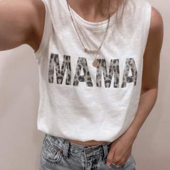 GRAYSON THREADS 'Mama' Graphic Tank Top - White Leopard Print Size XL New - Picture 12 of 12